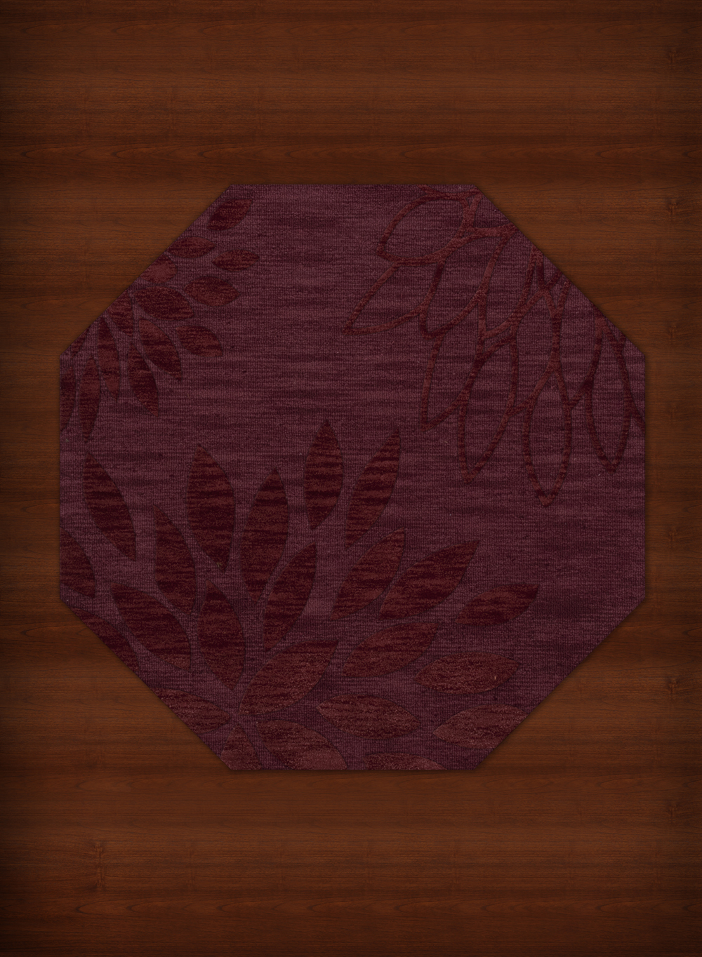 Red Transitional Leaves Petals Area Rug Floral DV17 - Picture 4 of 35
