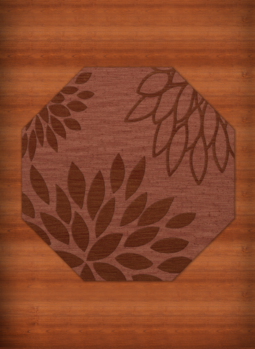 Pink Transitional Leaves Petals Area Rug Floral DV17 - Picture 4 of 35