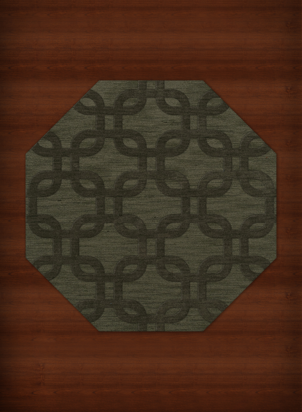 Green Rectangles Loops Rounded Squares Transitional Area Rug Geometric DV7 - Picture 4 of 35
