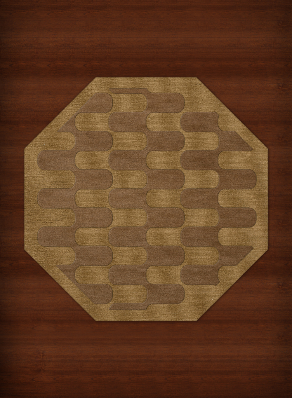 Yellow Transitional Hand Hooked Waves Curves Blocks Area Rug Geometric DV9 - Picture 4 of 35