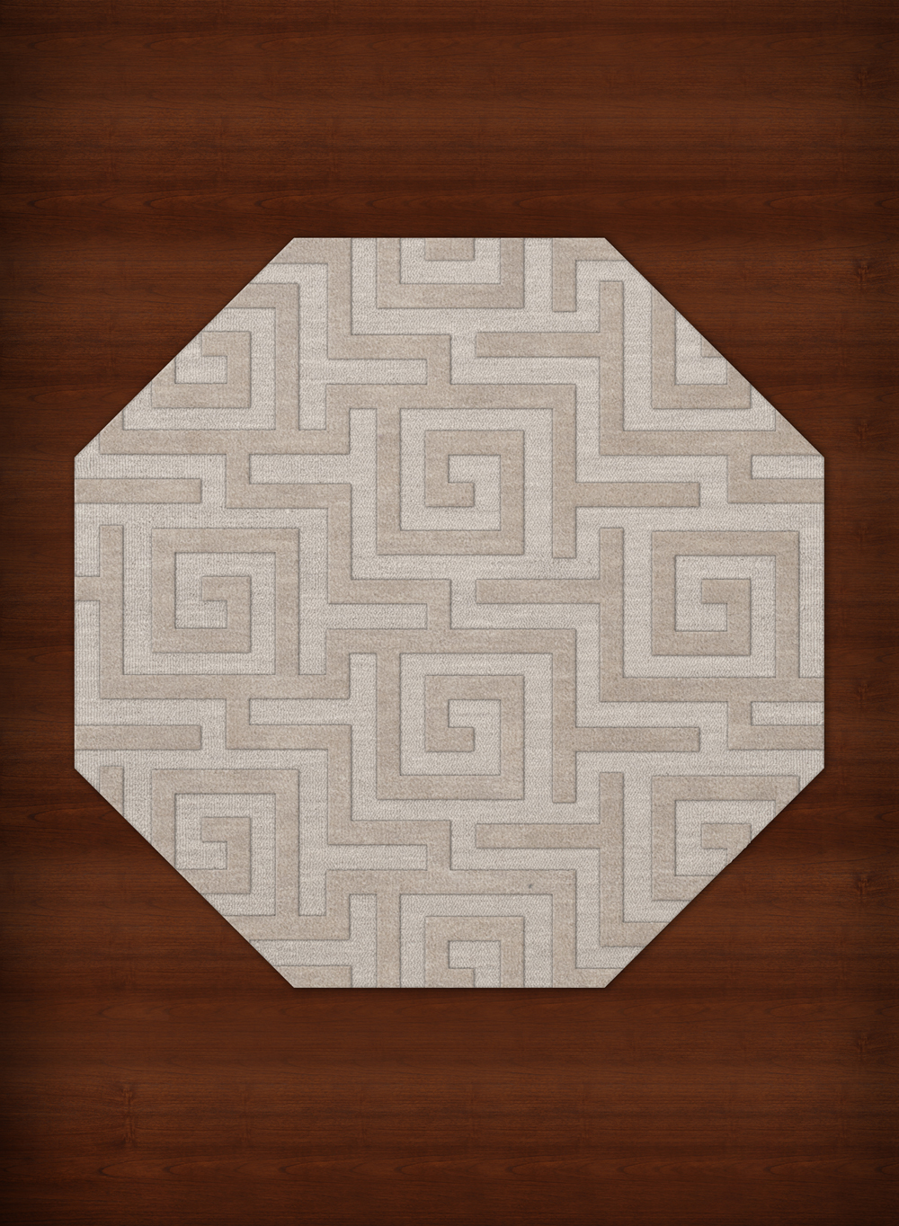 Ivory Transitional Hand Hooked Squares Curls Blocks Area Rug Geometric DV13 - Picture 4 of 35