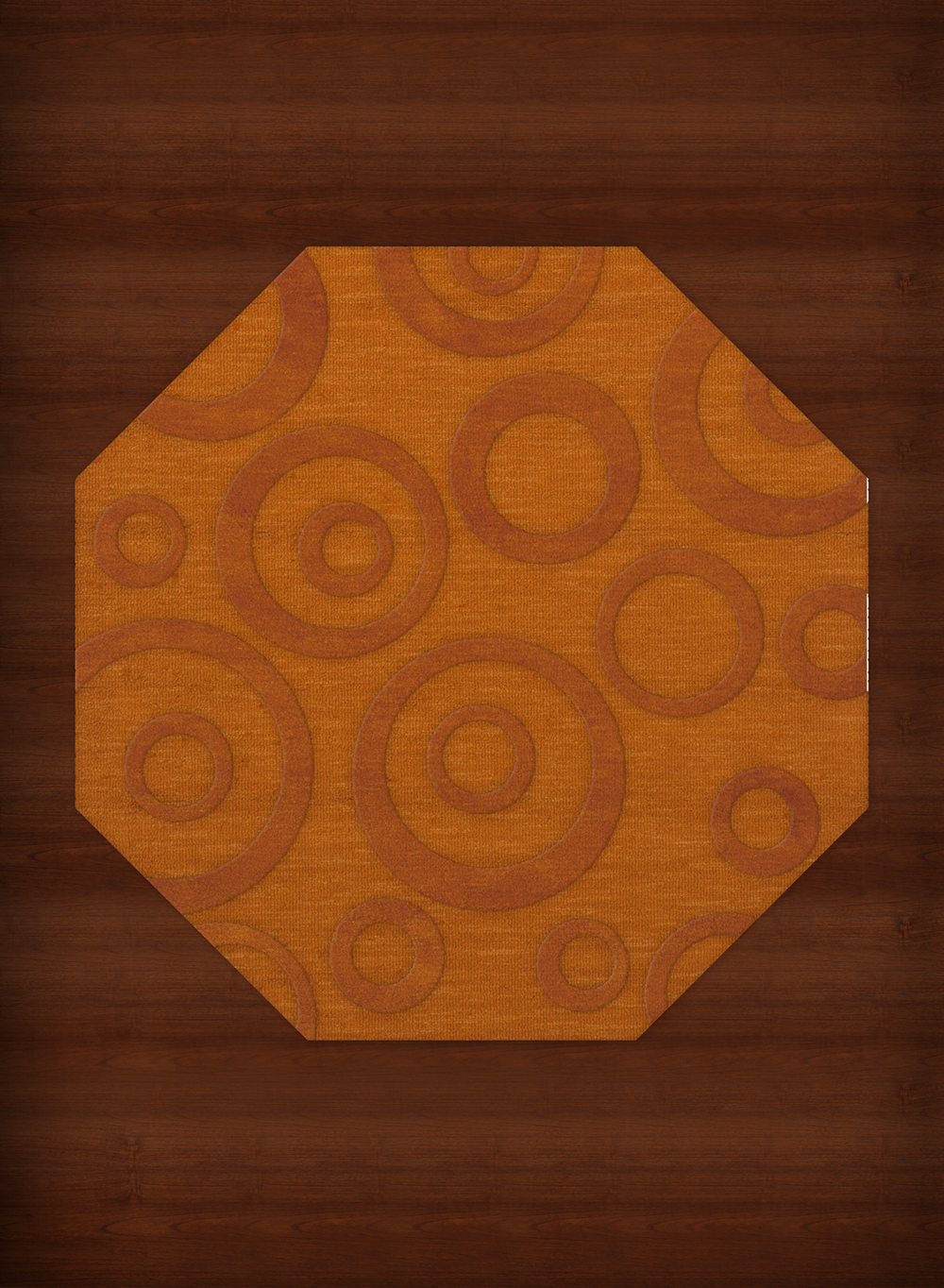 Orange Transitional Bubbles Rings Area Rug Circles DV5 - Picture 8 of 35
