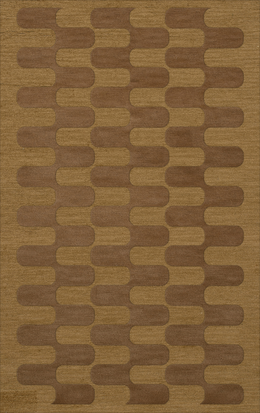 Yellow Transitional Hand Hooked Waves Curves Blocks Area Rug Geometric DV9 - Picture 12 of 35