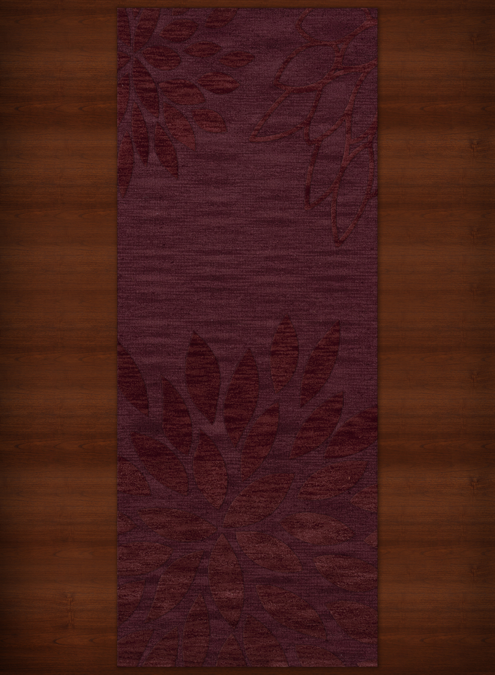Red Transitional Leaves Petals Area Rug Floral DV17 - Picture 14 of 35