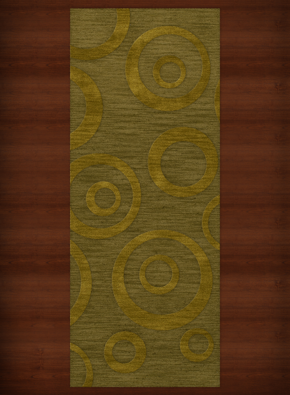Green Transitional Bubbles Rings Area Rug Circles DV5 - Picture 13 of 35
