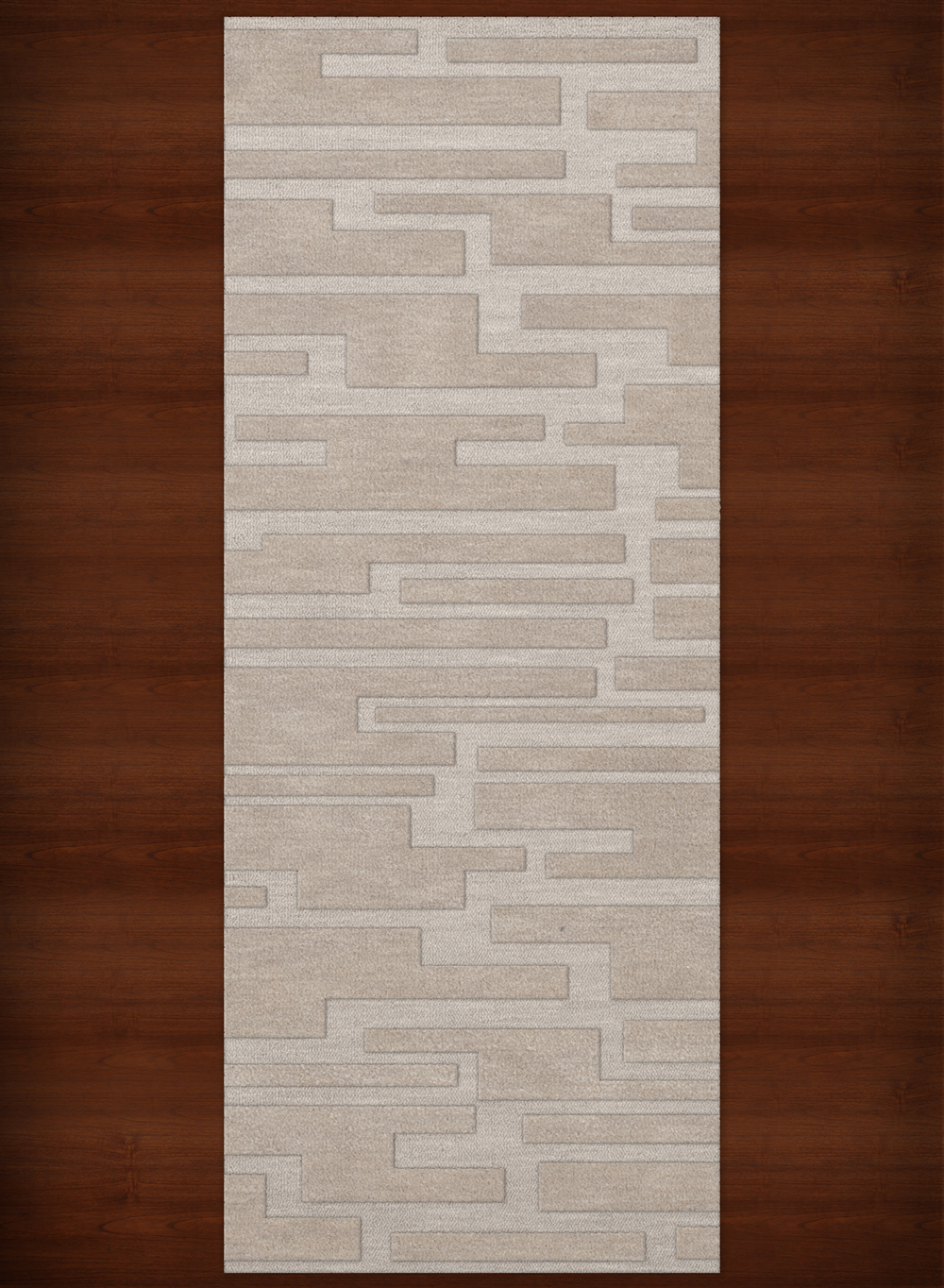 Ivory Transitional Hand Hooked Squares Rectangles Boxes Area Rug Patchwork DV6 - Picture 13 of 35