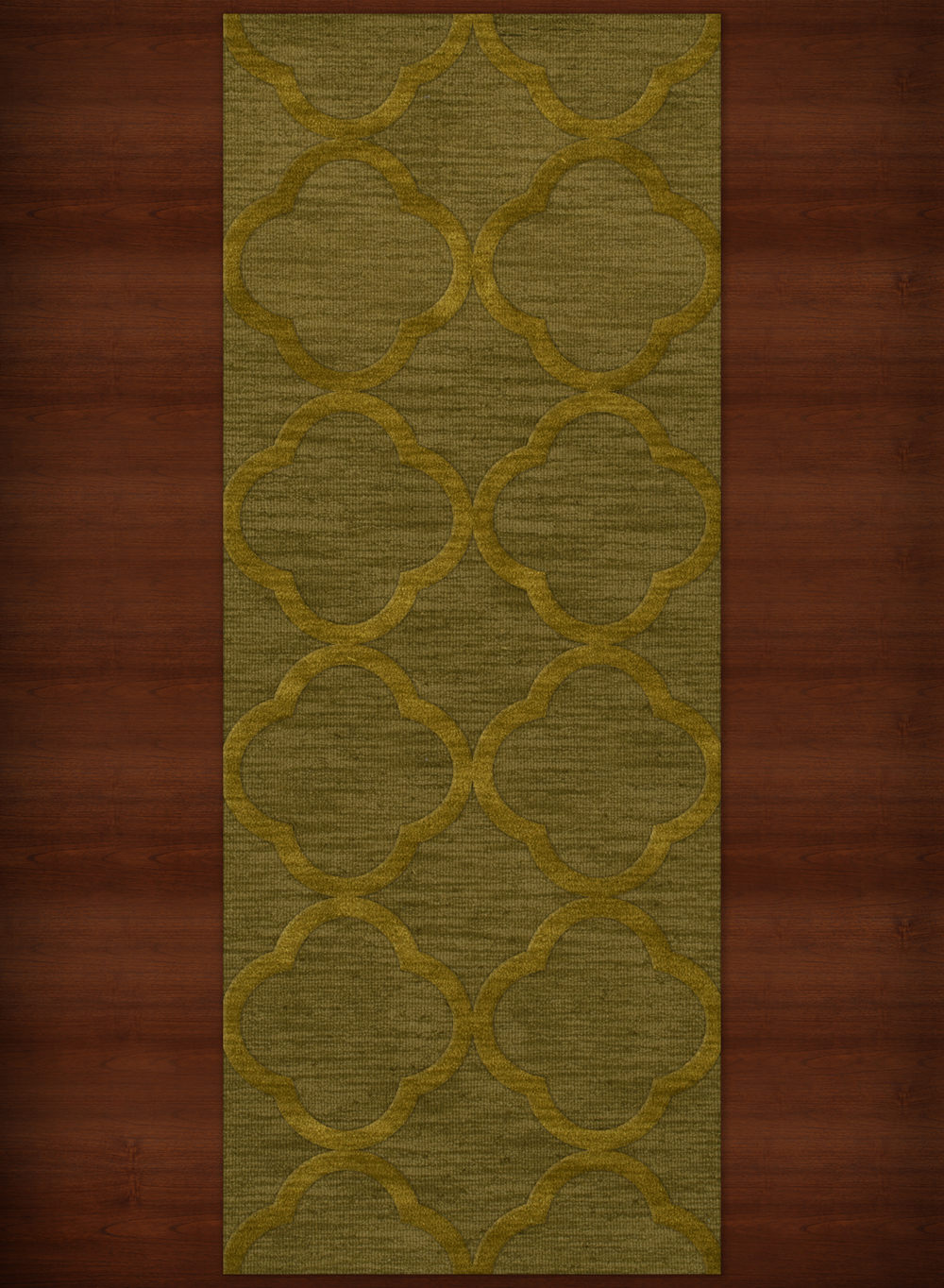 Green Quaterfoil Trellis Print Transitional Area Rug Geometric DV8 - Picture 14 of 35