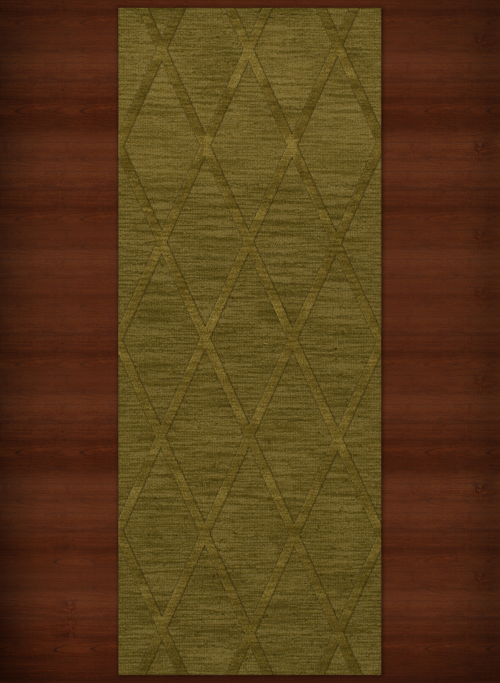 Green Transitional Hand Hooked Diamonds Criss-Cross Area Rug Geometric DV11 - Picture 13 of 35