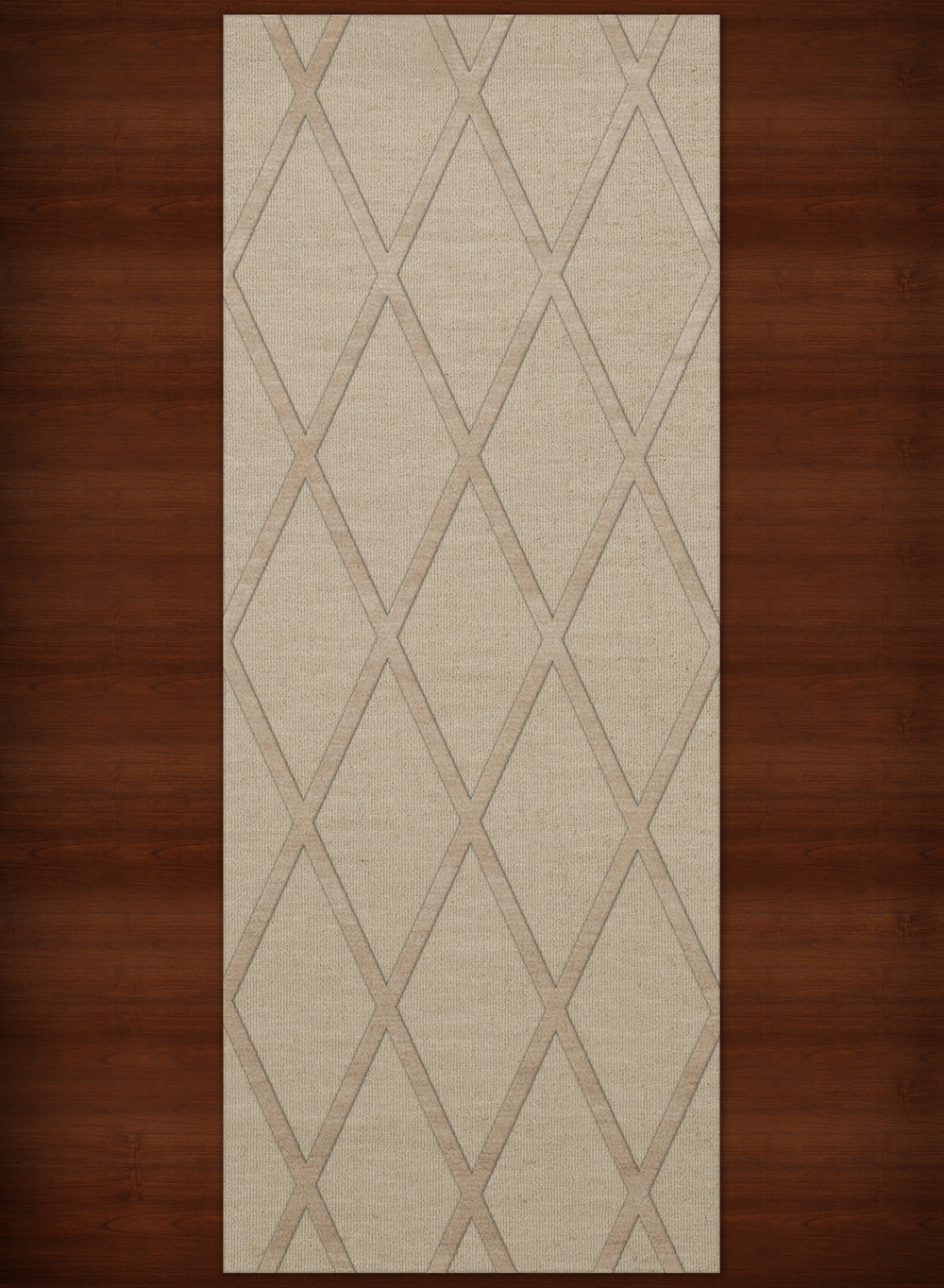 Ivory Transitional Hand Hooked Diamonds Criss-Cross Area Rug Geometric DV11 - Picture 13 of 35