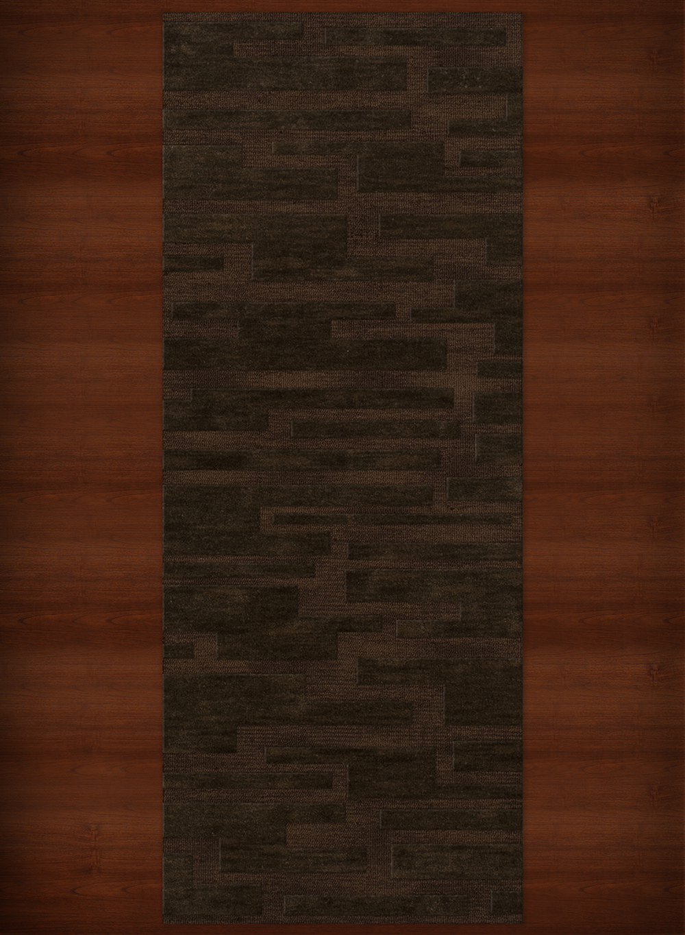 Brown Transitional Hand Hooked Squares Rectangles Boxes Area Rug Patchwork DV6 - Picture 16 of 35