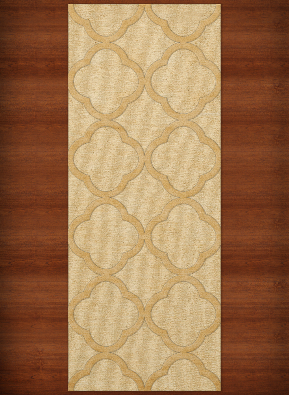 Yellow Quaterfoil Trellis Print Transitional Area Rug Geometric DV8 - Picture 16 of 35