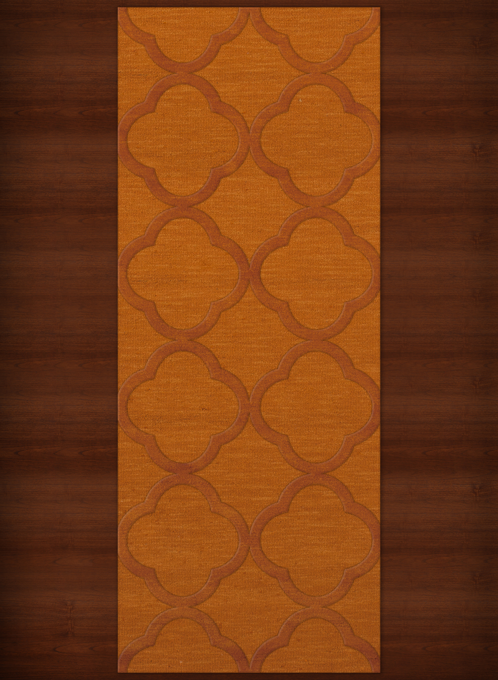 Orange Quaterfoil Trellis Print Transitional Area Rug Geometric DV8 - Picture 15 of 35