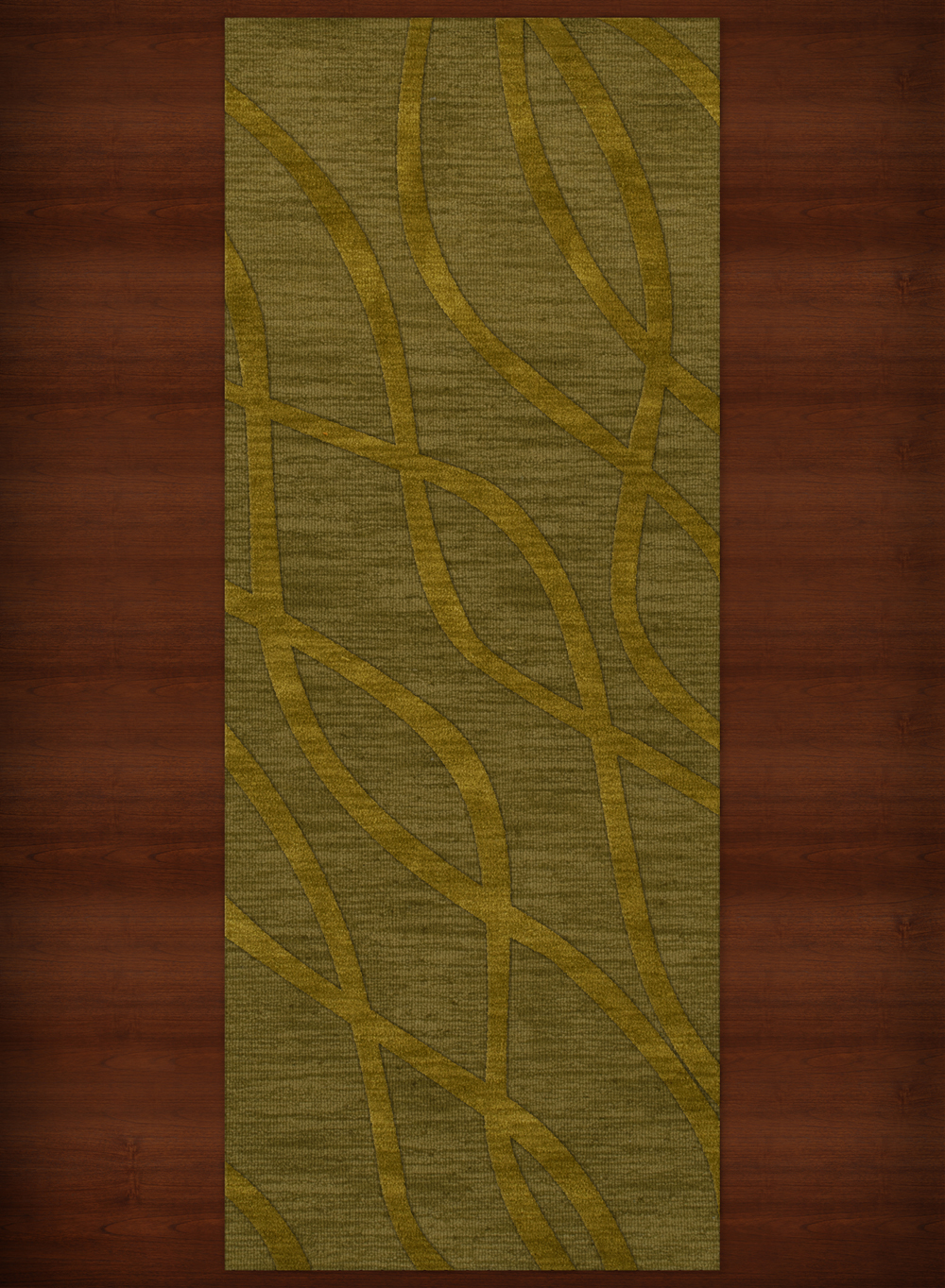 Green Transitional Hand Hooked Swirls Lines Stripes Area Rug Abstract DV10 - Picture 15 of 35