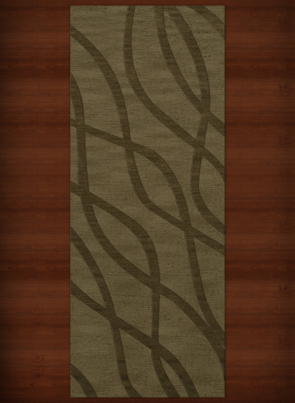 Green Transitional Hand Hooked Swirls Lines Stripes Area Rug Abstract DV10 - Picture 17 of 35