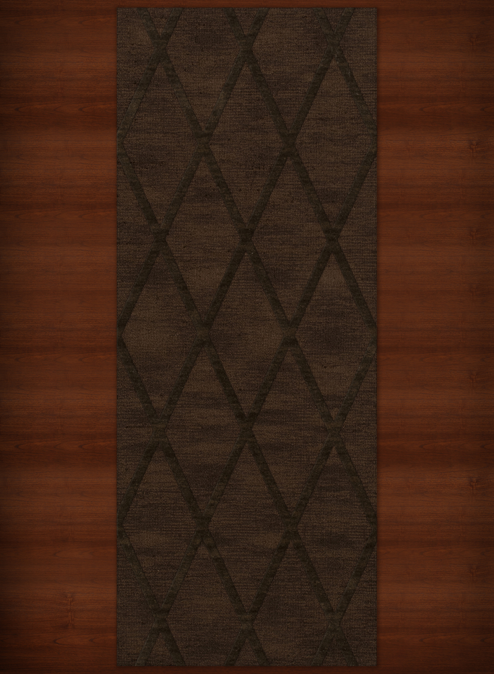 Brown Transitional Hand Hooked Diamonds Criss-Cross Area Rug Geometric DV11 - Picture 17 of 35
