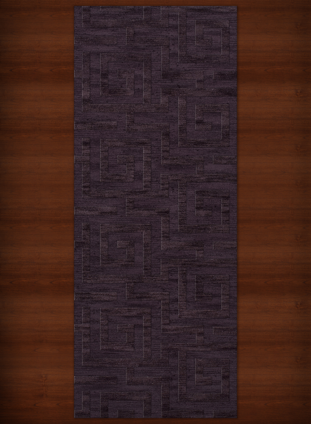 Purple Transitional Hand Hooked Squares Curls Blocks Area Rug Geometric DV13 - Picture 17 of 35