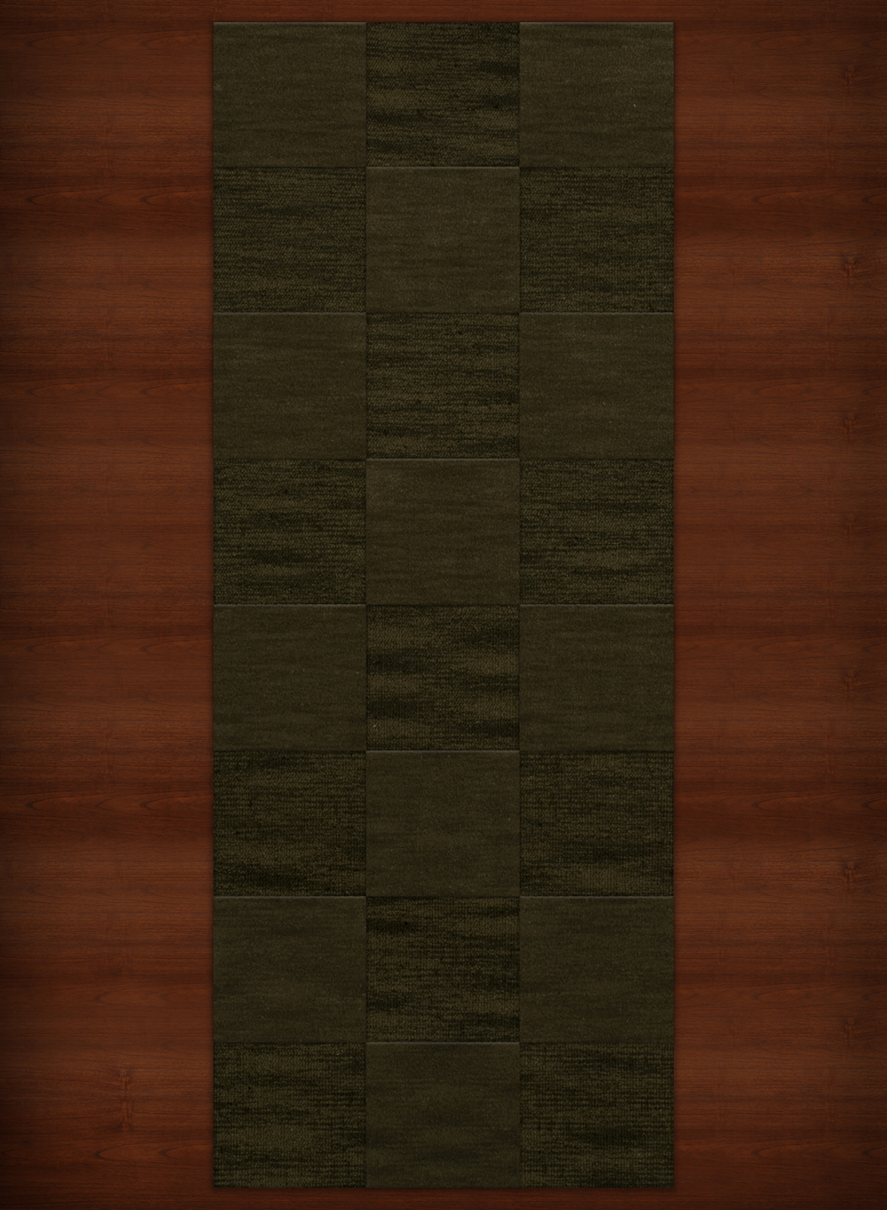 Green Transitional Hand Hooked Checkered Squares Grid Area Rug Checked DV15 - Picture 17 of 35