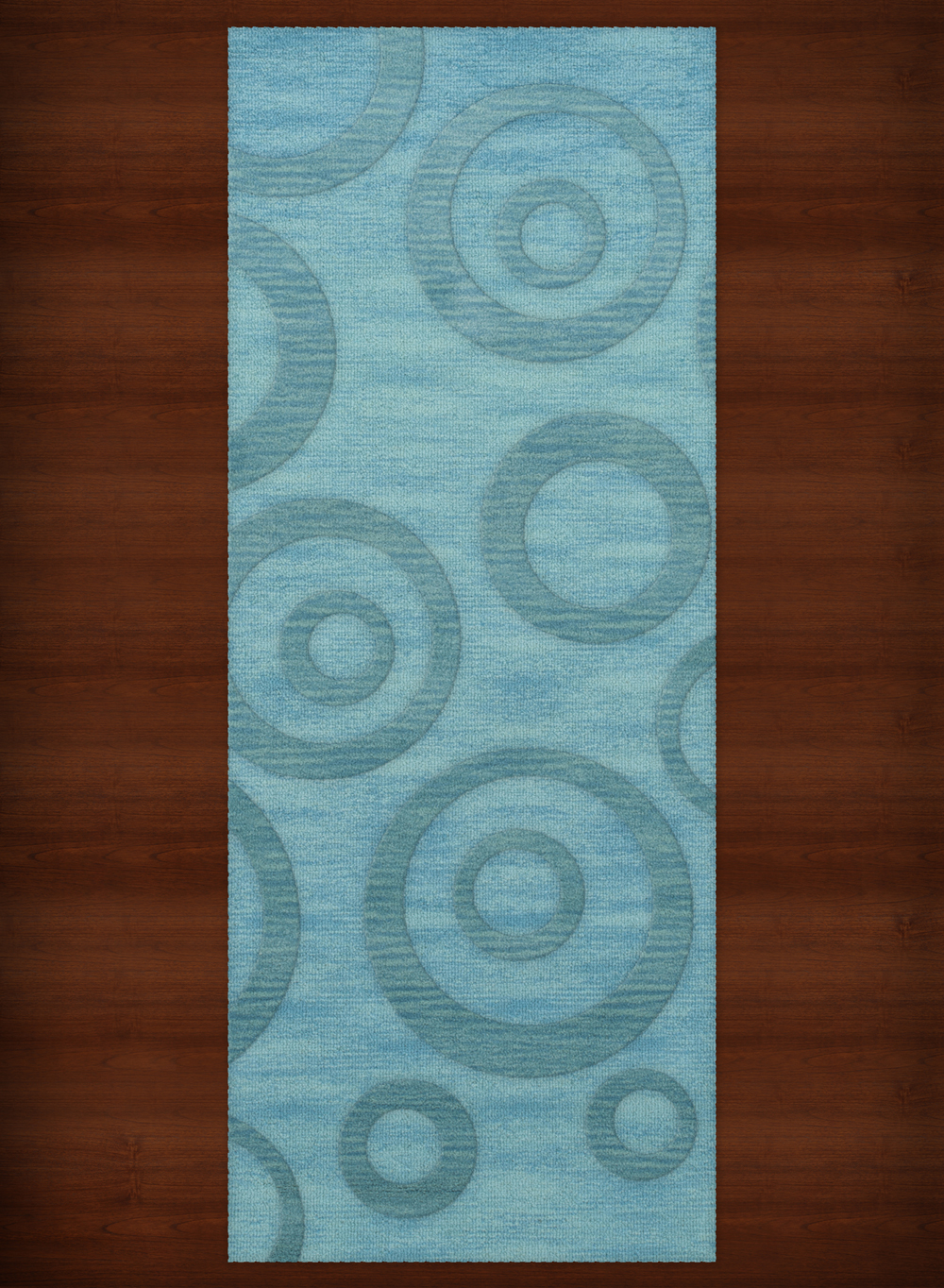 Blue Transitional Bubbles Rings Area Rug Circles DV5 - Picture 18 of 35