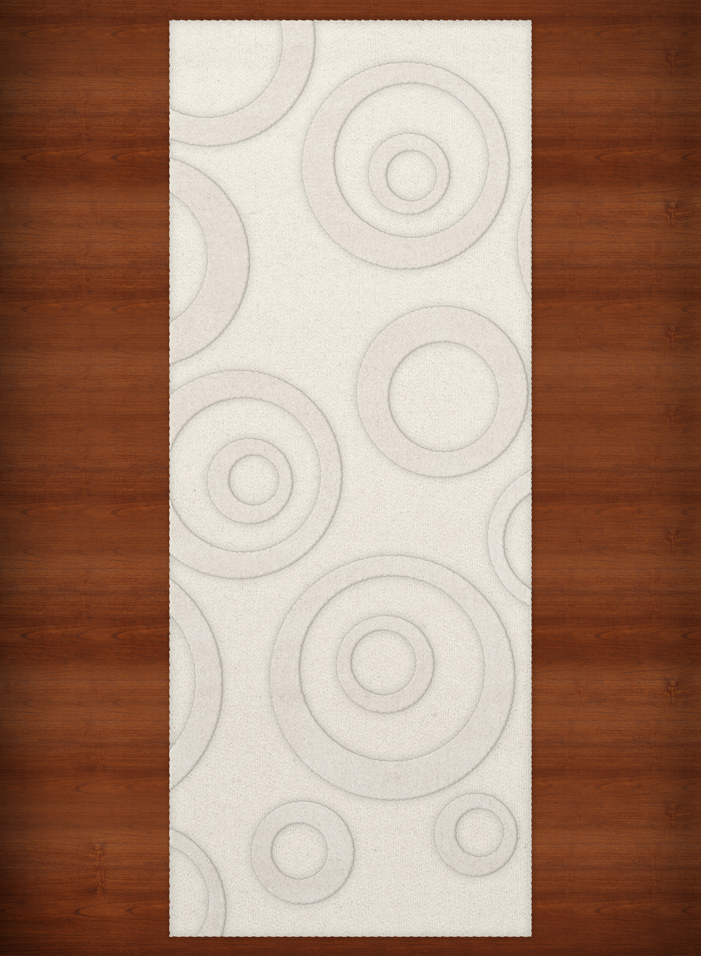 White Transitional Bubbles Rings Area Rug Circles DV5 - Picture 17 of 35