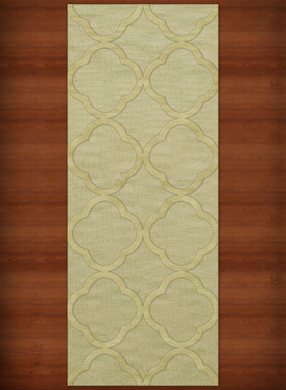 Green Quaterfoil Trellis Print Transitional Area Rug Geometric DV8 - Picture 17 of 35