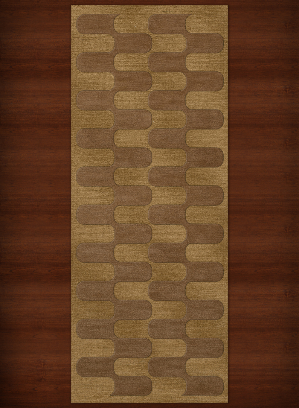 Yellow Transitional Hand Hooked Waves Curves Blocks Area Rug Geometric DV9 - Picture 17 of 35