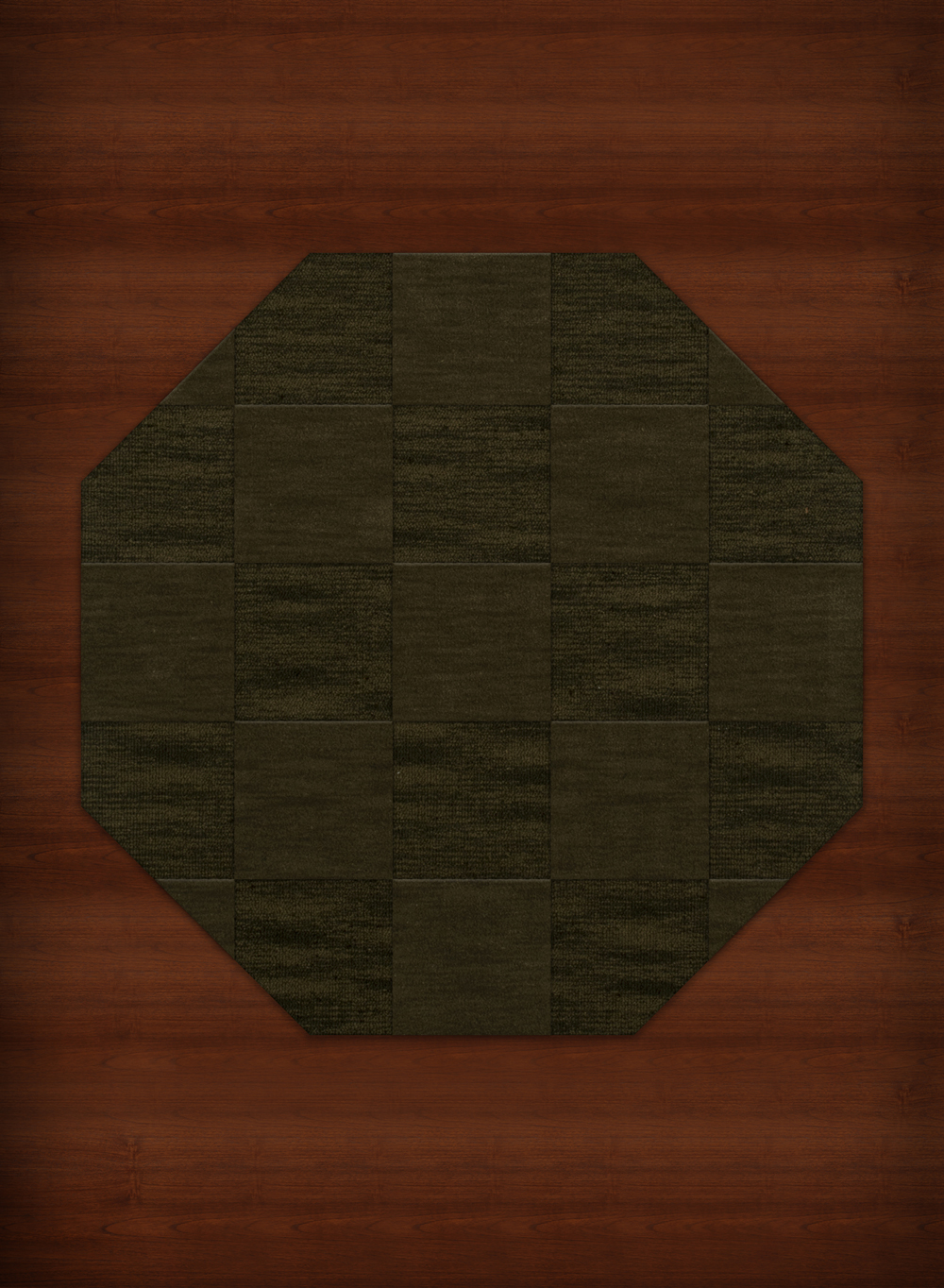 Green Transitional Hand Hooked Checkered Squares Grid Area Rug Checked DV15 - Picture 21 of 35