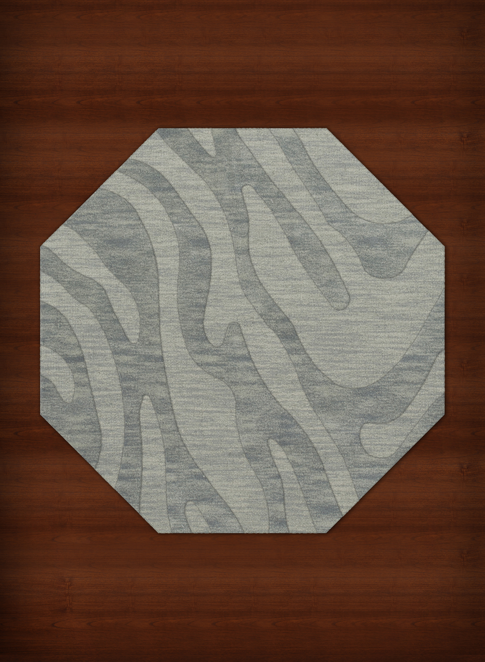 Blue Swirls Lines Stripes Transitional Area Rug Animal Print DV2 - Picture 21 of 35