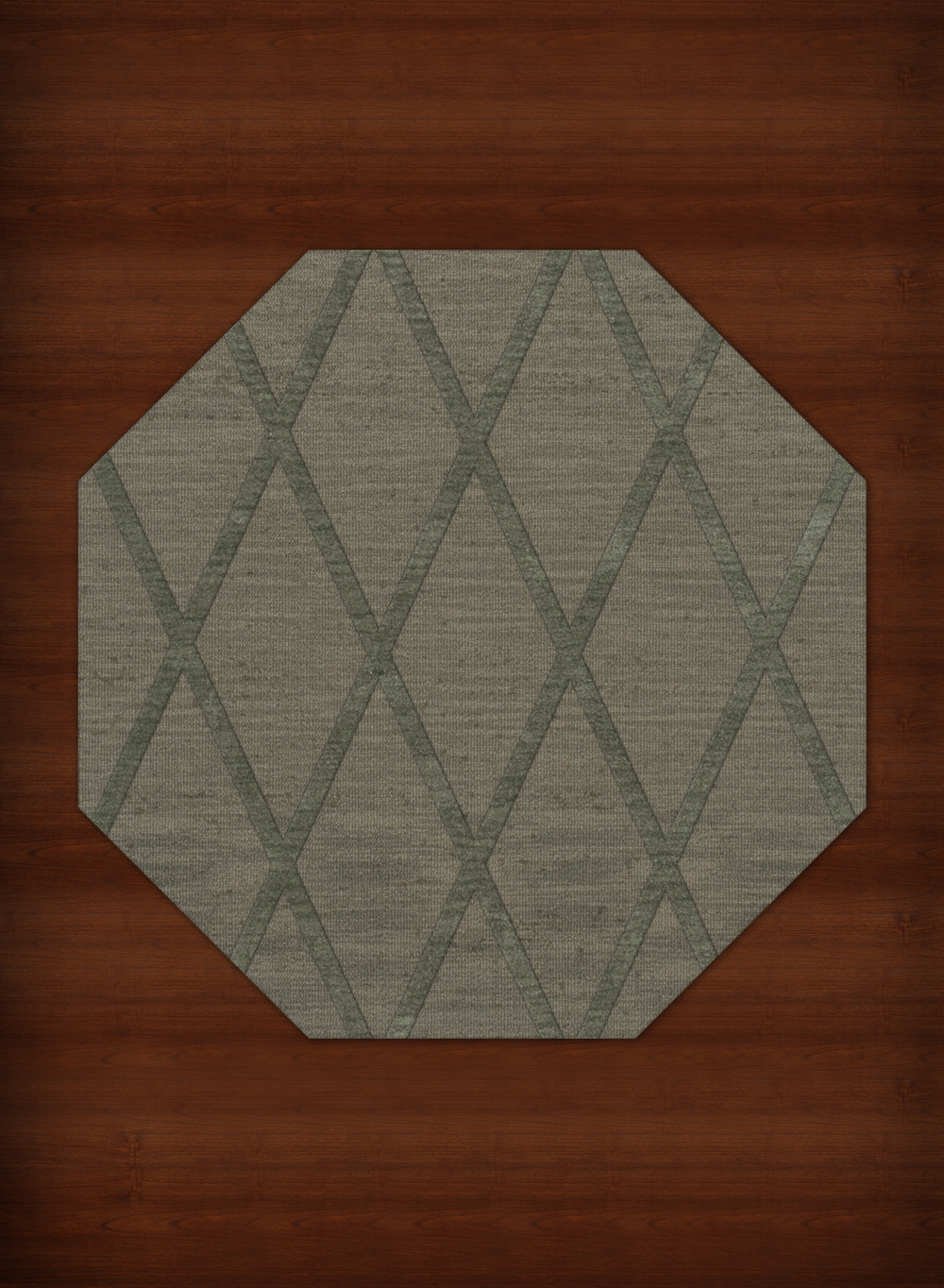 Green Transitional Hand Hooked Diamonds Criss-Cross Area Rug Geometric DV11 - Picture 21 of 35