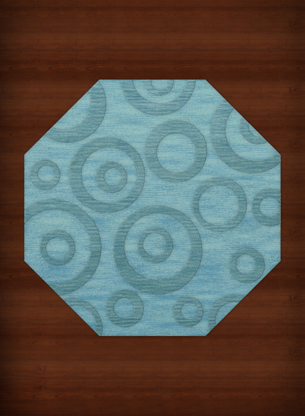 Blue Transitional Bubbles Rings Area Rug Circles DV5 - Picture 22 of 35