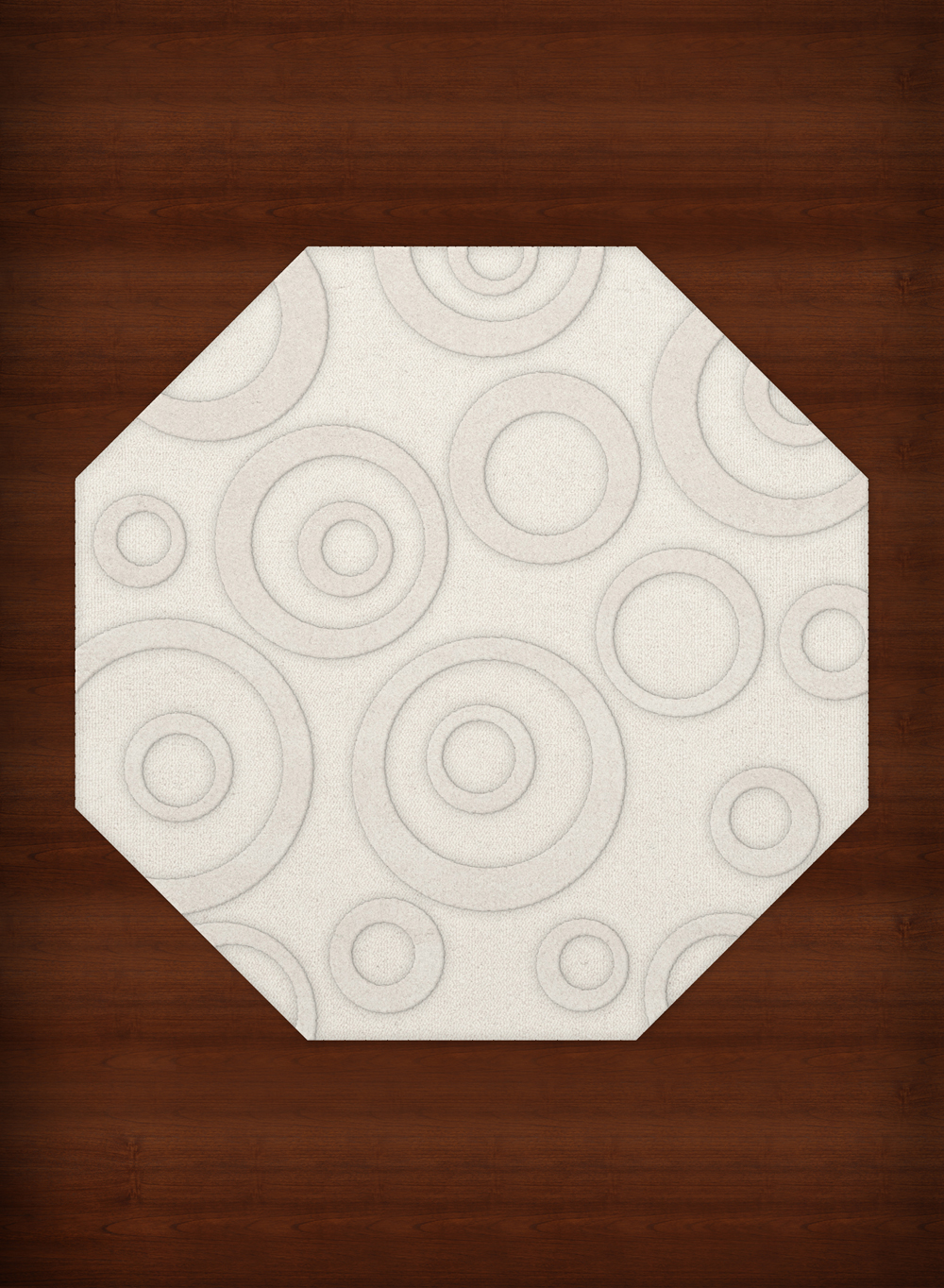 White Transitional Bubbles Rings Area Rug Circles DV5 - Picture 21 of 35