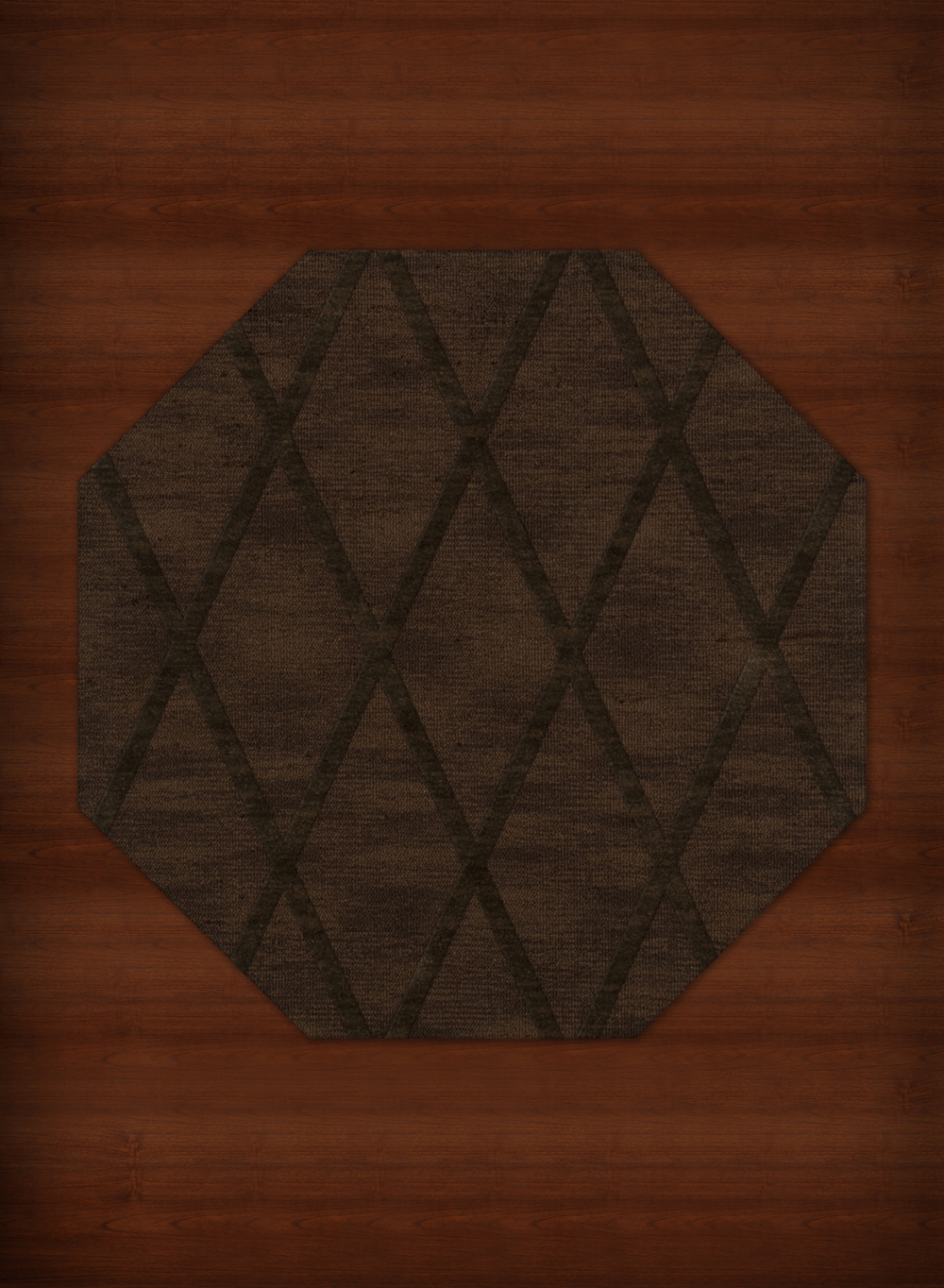 Brown Transitional Hand Hooked Diamonds Criss-Cross Area Rug Geometric DV11 - Picture 21 of 35