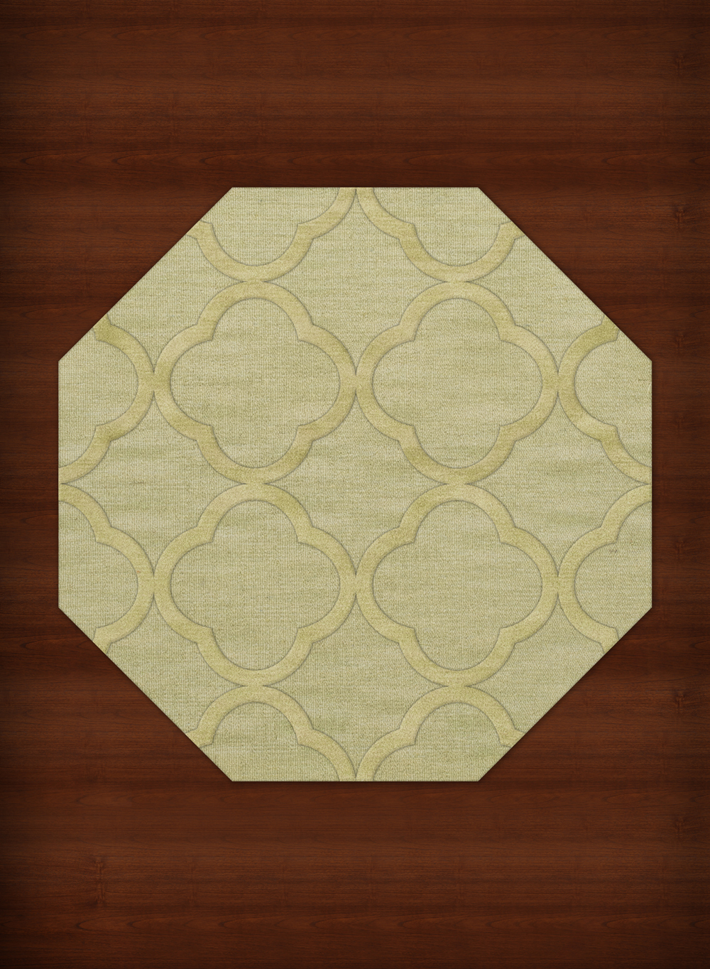 Green Quaterfoil Trellis Print Transitional Area Rug Geometric DV8 - Picture 21 of 35
