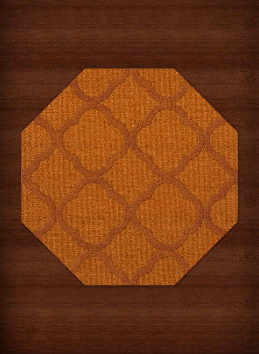 Orange Quaterfoil Trellis Print Transitional Area Rug Geometric DV8 - Picture 21 of 35
