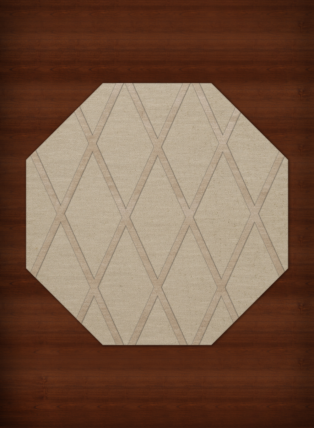Ivory Transitional Hand Hooked Diamonds Criss-Cross Area Rug Geometric DV11 - Picture 21 of 35