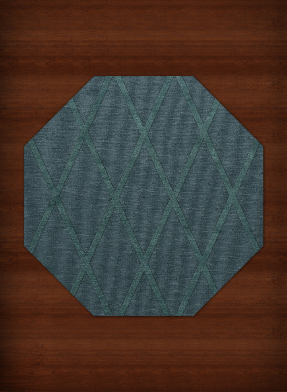 Blue Transitional Hand Hooked Diamonds Criss-Cross Area Rug Geometric DV11 - Picture 21 of 35