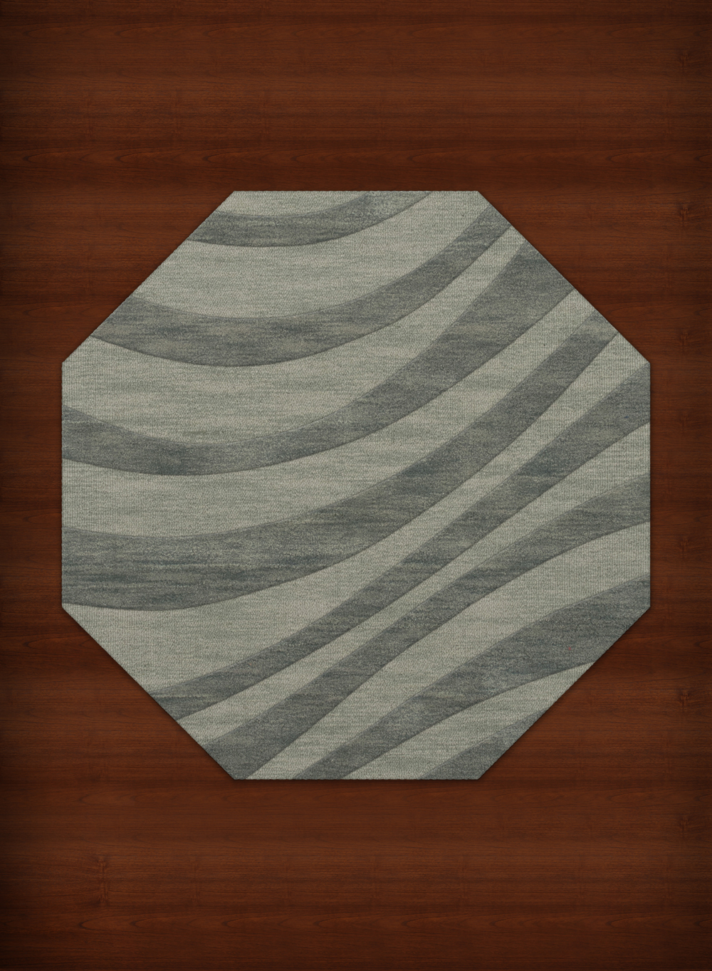 Blue Waves Swirls Stripes Lines Transitional Area Rug Abstract DV12 - Picture 21 of 35