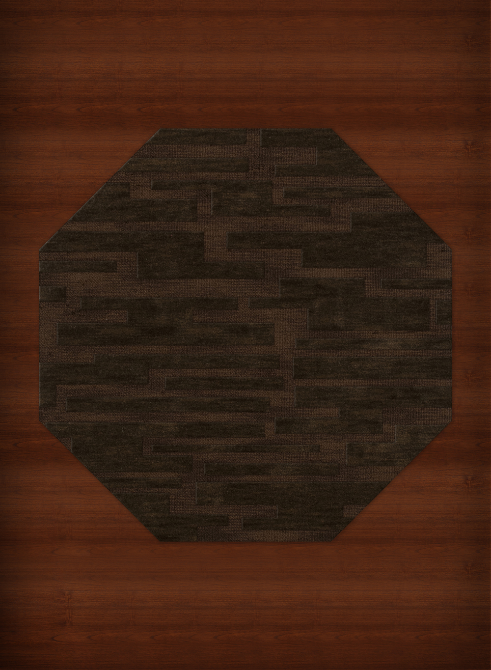 Brown Transitional Hand Hooked Squares Rectangles Boxes Area Rug Patchwork DV6 - Picture 27 of 35