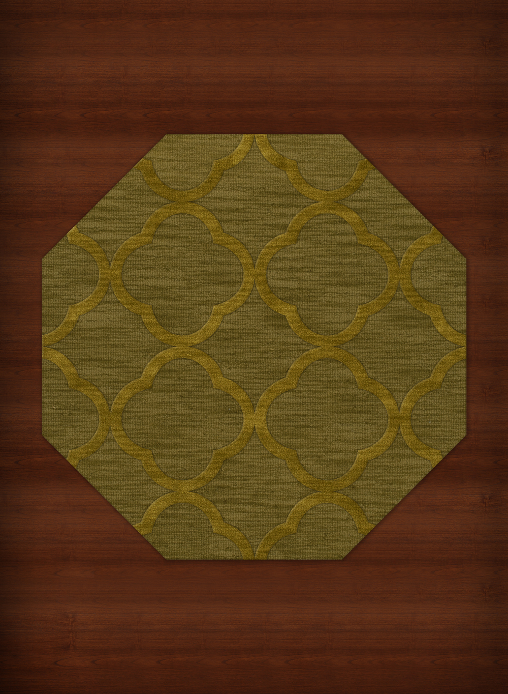 Green Quaterfoil Trellis Print Transitional Area Rug Geometric DV8 - Picture 27 of 35