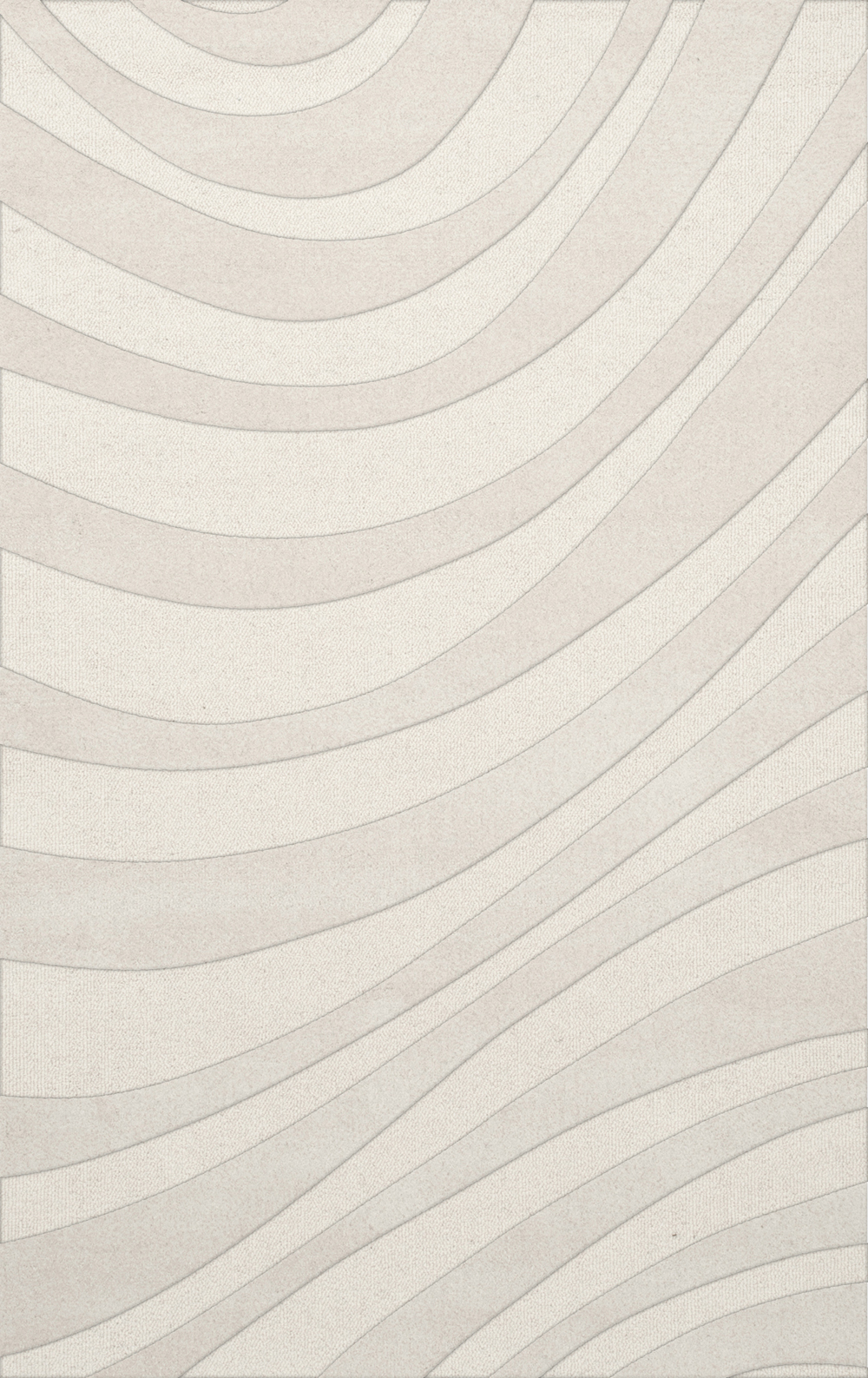 White Transitional Hand Hooked Swirls Stripes Lines Area Rug Abstract DV12 - Picture 29 of 35