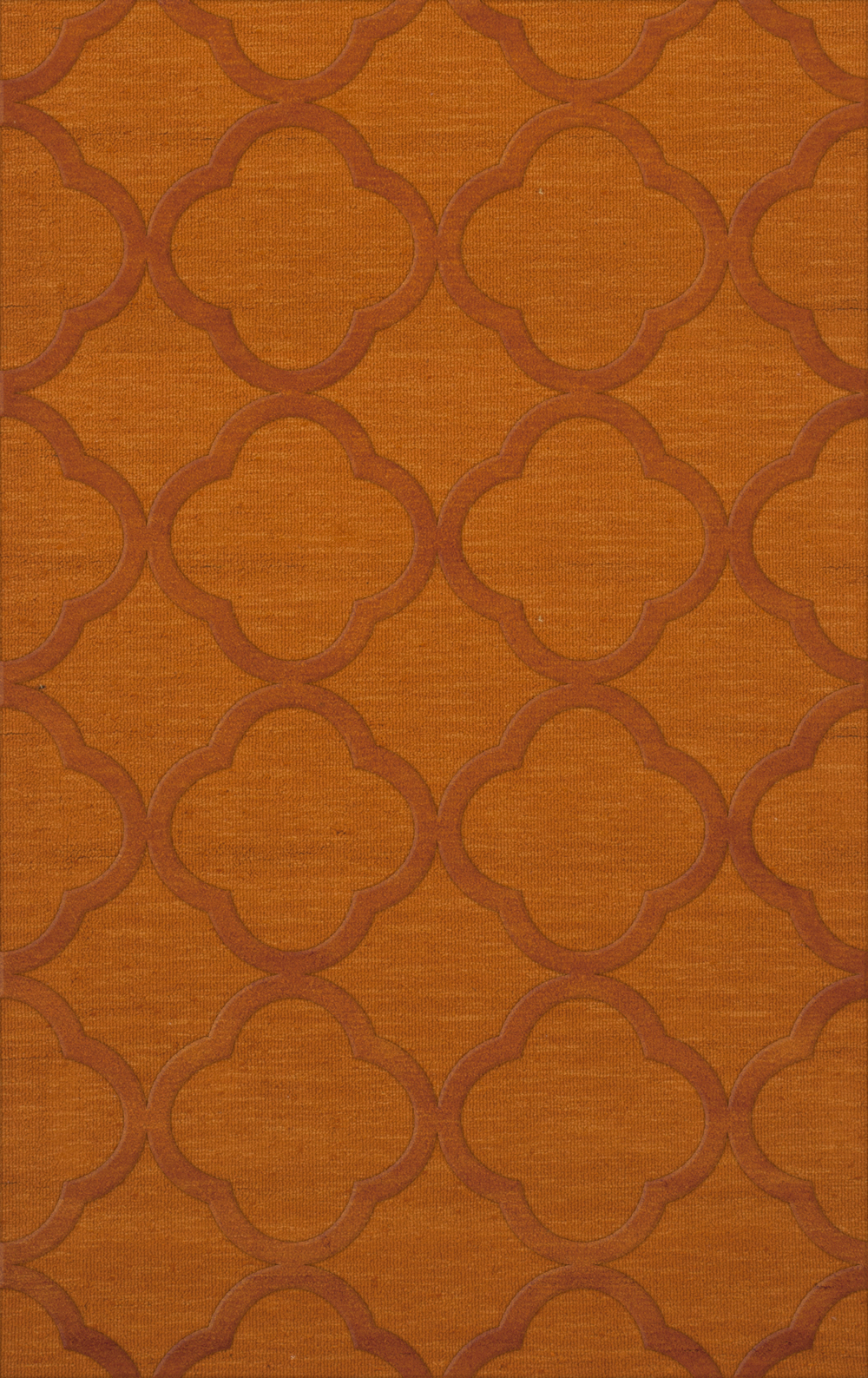 Orange Quaterfoil Trellis Print Transitional Area Rug Geometric DV8 - Picture 29 of 35
