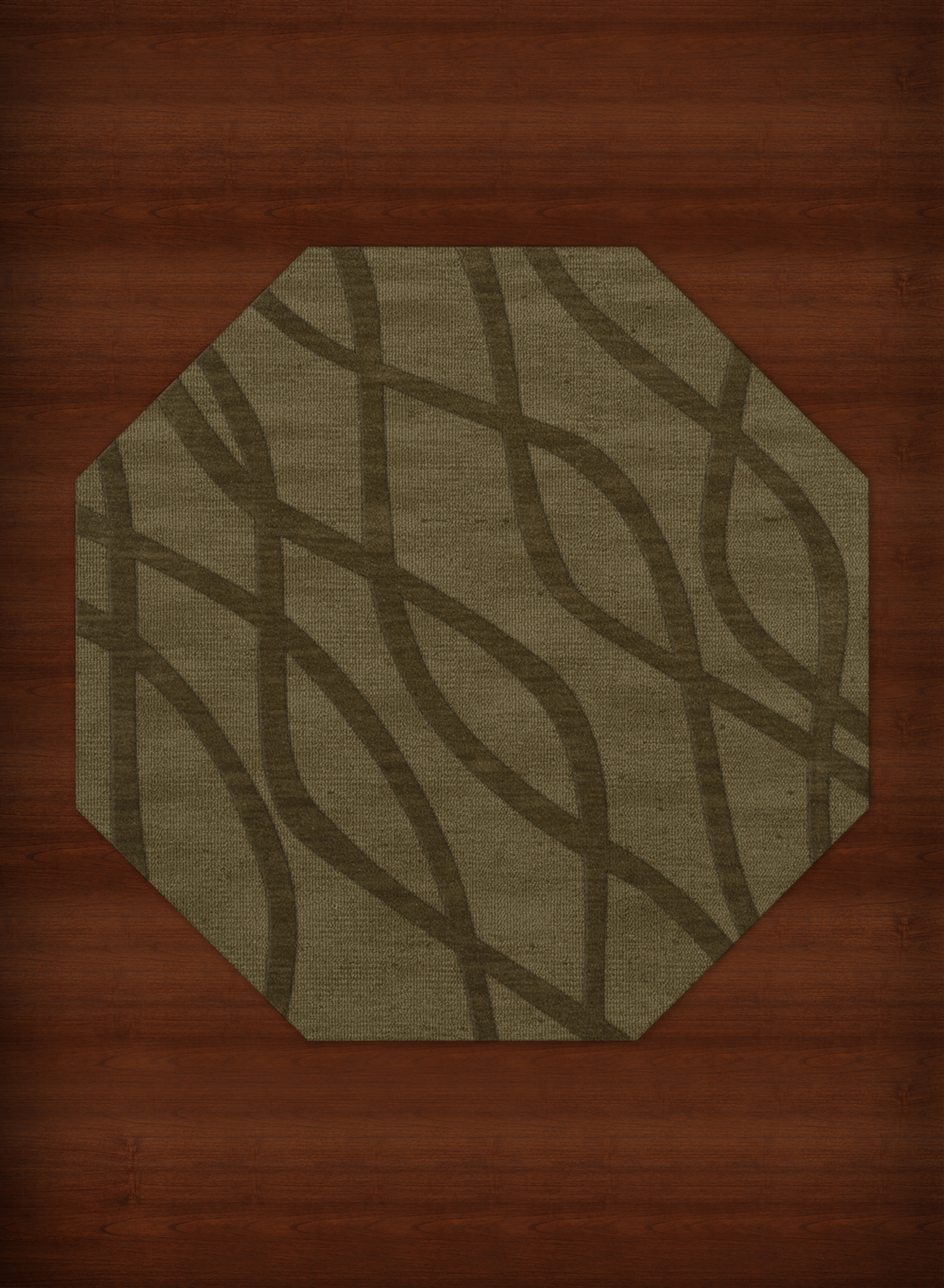 Green Transitional Hand Hooked Swirls Lines Stripes Area Rug Abstract DV10 - Picture 33 of 35