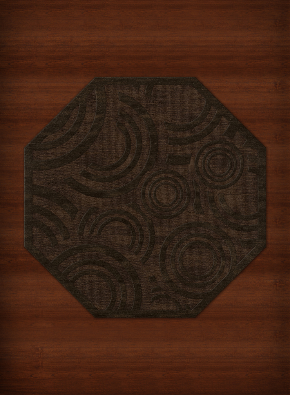 Brown Transitional Loops Rings Area Rug Circles DV3 - Picture 33 of 35