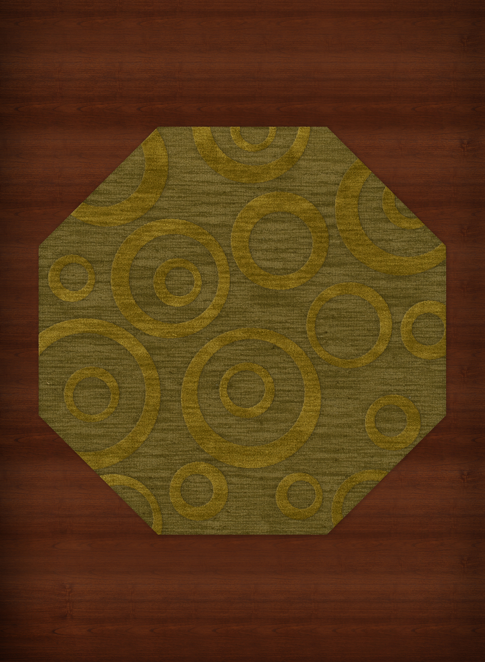 Green Transitional Bubbles Rings Area Rug Circles DV5 - Picture 33 of 35