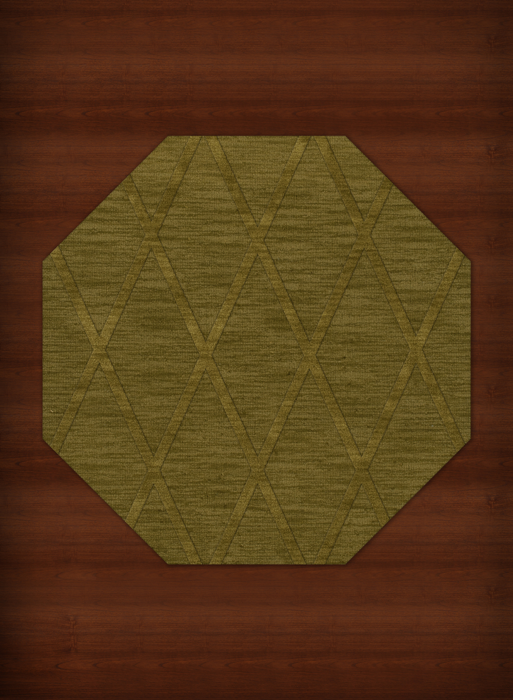 Green Transitional Hand Hooked Diamonds Criss-Cross Area Rug Geometric DV11 - Picture 33 of 35