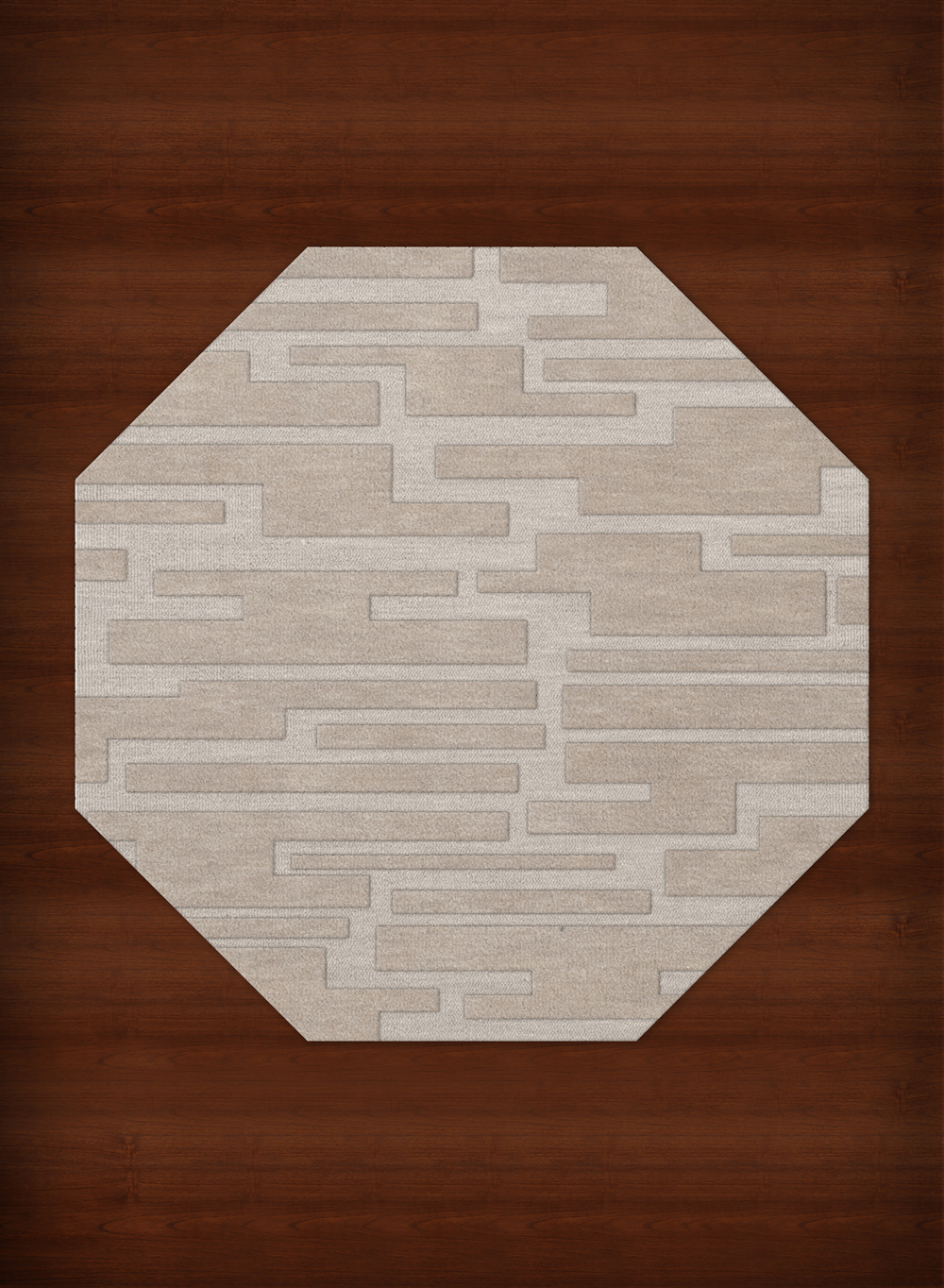 Ivory Transitional Hand Hooked Squares Rectangles Boxes Area Rug Patchwork DV6 - Picture 33 of 35