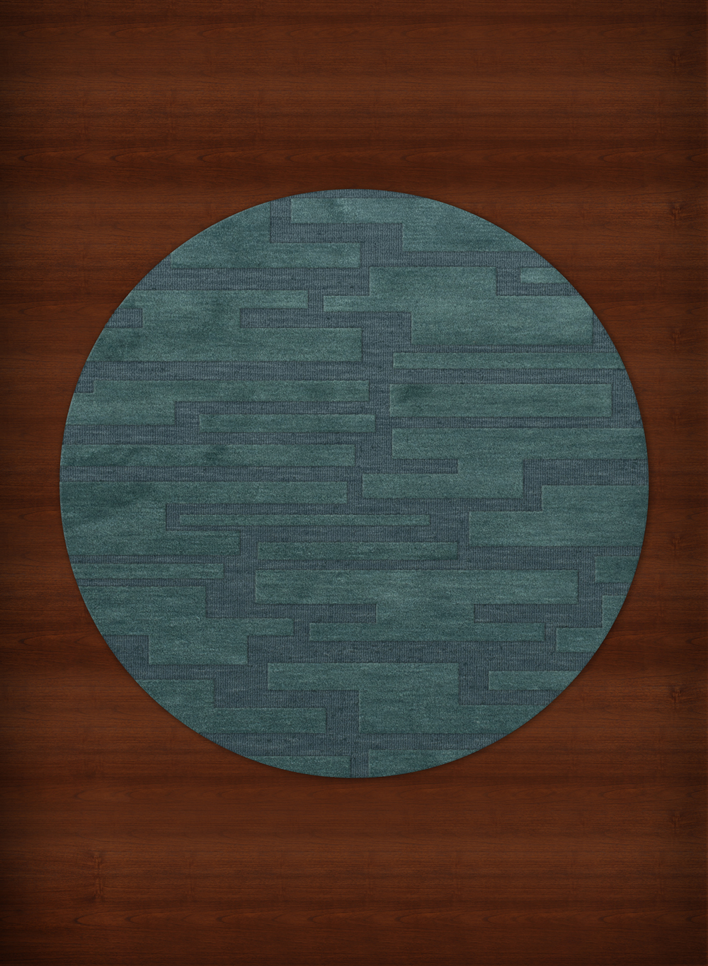 Blue Transitional Hand Hooked Squares Rectangles Boxes Area Rug Patchwork DV6 - Picture 33 of 35